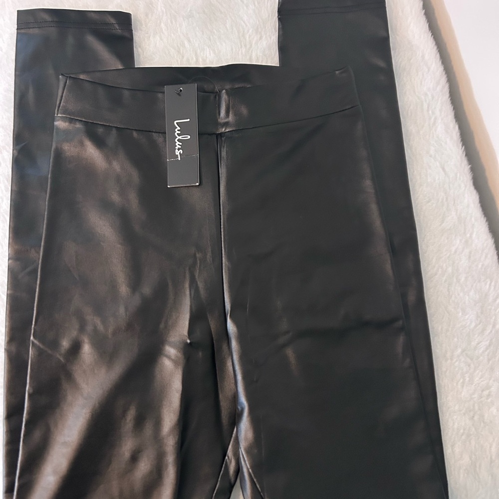 Lulu's Black Faux Leather Pants